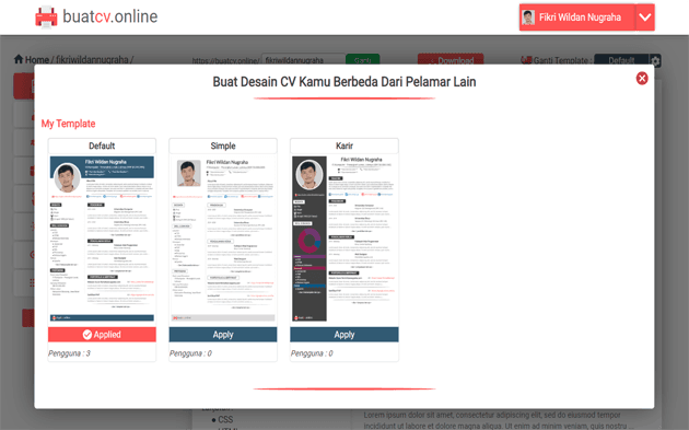 Langkah-3: Pilih desain Template