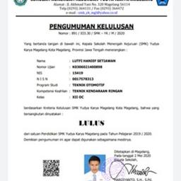 Profil CV Lutfi Hanief Setiawan