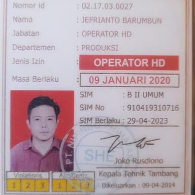 Profil CV Jefrianto Barumbun