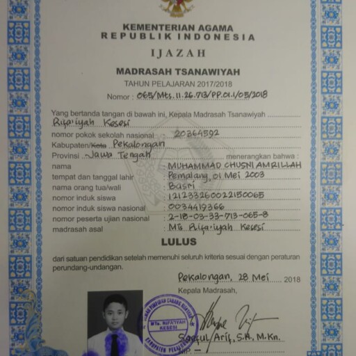 Profil CV Muhammad Chusni Amrillah